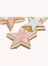 Marbelized Star Duo Clip - Colors: Pink Pearlescence & Mother of Pearl White